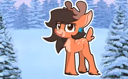 Size: 2176x1351 | Tagged: safe, artist:funnyk16, derpibooru import, oc, oc:robertapuddin, deer, cute, deerberta, deerified, fluffy, image, png, species swap