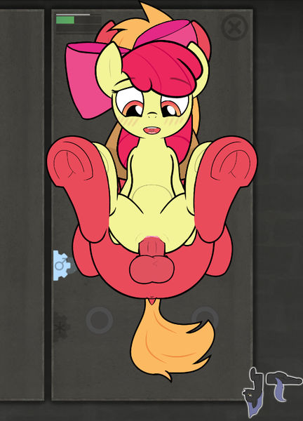 Size: 630x875 | Tagged: explicit, artist:dailevy, artist:jellytoy, derpibooru import, edit, apple bloom, big macintosh, earth pony, pony, abdominal bulge, age difference, anatomically incorrect, anus, applecest, balls, blushing, brother and sister, butt, deep penetration, dock, duo, female, filly, foal, foalcon, frog (hoof), g4, game, image, incest, looking pleasured, lying down, macbloom, male, nudity, open mouth, penetration, penis, plot, png, reverse cowgirl, secret horse files, sex, shipping, siblings, smiling, spread legs, spreading, stallion, stallion on filly, straight, tail, underage, underhoof, vaginal, vulva, who needs organs?