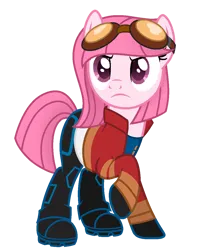 Size: 1010x1136 | Tagged: safe, artist:muhammad yunus, derpibooru import, oc, oc:annisa trihapsari, unofficial characters only, earth pony, pony, base used, clothes, cosplay, costume, crossover, earth pony oc, female, generator rex, gloves, goggles, goggles on head, image, jacket, mare, png, rex salazar, shirt, shoes, simple background, solo, transparent background