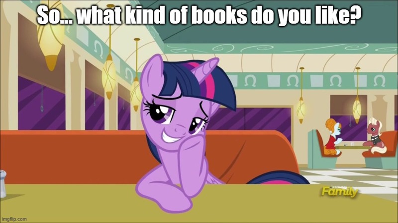 Size: 888x499 | Tagged: safe, derpibooru import, edit, screencap, twilight sparkle, the saddle row review, book, bronybait, caption, image, image macro, imgflip, impact font, jpeg, smuglight sparkle, talking to viewer, text, that pony sure does love books