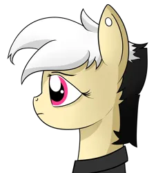 Size: 1576x1741 | Tagged: safe, artist:polynya, oc, oc:note clip, unofficial characters only, earth pony, pony, clothes, ear piercing, earring, earth pony oc, female, image, jewelry, mare, piercing, png, profile, shirt, simple background, solo, transparent background