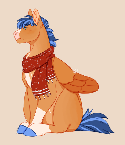 Size: 1299x1510 | Tagged: safe, artist:kitschykricket, derpibooru import, spearhead, pony, clothes, image, png, scarf, solo