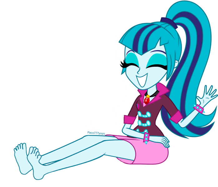 Size: 2153x1849 | Tagged: safe, artist:paco777yuyu, derpibooru import, sonata dusk, human, equestria girls, rainbow rocks, eyes closed, feet, female, g4, image, png, simple background, smiling, soles, solo, transparent background