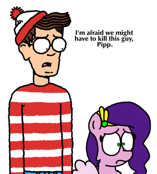 Size: 3023x3351 | Tagged: safe, artist:professorventurer, derpibooru import, pipp petals, g5, i think we're gonna have to kill this guy, image, meme, png, sad, waldo, where's waldo