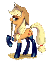 Size: 1360x1704 | Tagged: suggestive, artist:smeevel27, derpibooru import, applejack, earth pony, pony, clothes, female, horny, image, latex, latex socks, mare, mouth hold, png, raised hoof, rope, simple background, socks, solo, solo female, transparent background