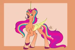 Size: 7662x5080 | Tagged: suggestive, artist:lightning bolty, derpibooru import, part of a set, sunny starscout, alicorn, earth pony, pony, series:sunny eats opaline, g5, my little pony: a new generation, abstract background, absurd resolution, artificial horn, artificial wings, augmented, chest fluff, coat markings, colored, commission, concave belly, date (time), digestion, digestion without weight gain, drainpipe throat, ear fluff, eating, flat colors, hammerspace belly, hoof fluff, hooves, horn, horn markings, image, implied death, implied digestion, implied opaline arcana, instant digestion, large wings, leg fluff, lidded eyes, long horn, long mane, long tail, looking at self, magic, magic horn, magic wings, mane stripe sunny, mawshot, multicolored hair, neck fluff, no source available, onomatopoeia, open mouth, part of a series, png, princess sunny starscout, quadrupedal, race swap, rainbow hair, raised hoof, signature, slender, socks (coat marking), standing, sternocleidomastoid, sunny starpred, sunnycorn, swallowing, tail, tall, teeth, thin, throat bulge, tongue out, transformation, unshorn fetlocks, vore, wall of tags, wings