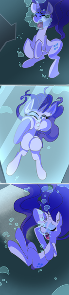 Size: 1000x4232 | Tagged: semi-grimdark, artist:darkneon-64, derpibooru import, rarity, pony, unicorn, my little pony: the movie, alternate scenario, asphyxiation, bubble, drowning, female, image, mare, mirror, png, puffy cheeks, solo, underwater, water