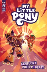 Size: 2063x3131 | Tagged: safe, artist:natalie haines, derpibooru import, idw, official, sunny starscout, unnamed character, g5, comic, comic cover, high res, image, jpeg, my little pony logo, my little pony: kenbucky roller derby, official comic, text