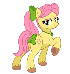 Size: 4575x4834 | Tagged: safe, artist:shieldwingarmorofgod, derpibooru import, posey (g5), earth pony, pony, g5, bow, butt, female, flank, g4, g5 to g4, generation leap, hair bow, image, mare, plot, png, simple background, solo, tail, tail bow, transparent background, unshorn fetlocks