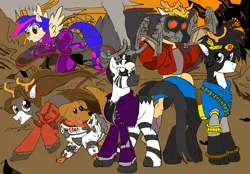 Size: 1024x714 | Tagged: safe, artist:jmkplover, artist:spiders123, derpibooru import, oc, oc:mayday, oc:mayday parker sparkle, dog, colored, cosmo, image, jpeg, kittypryde, marvel, peter quill, shadowcat, spiders and magic: rise of spider-mane, star-lord, t'challa, ullr