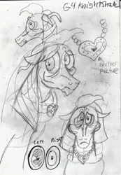 Size: 2235x3237 | Tagged: safe, artist:toon-n-crossover, derpibooru import, bright lights, g1, my little pony 'n friends, elderly, g1 to g4, g4, generation leap, image, jpeg, monochrome, rough sketch, sketch, sketchbook, thumbnail, traditional art, worn out