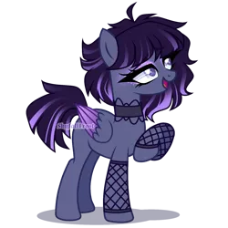 Size: 1440x1440 | Tagged: safe, artist:skyfallfrost, derpibooru import, oc, unofficial characters only, pegasus, pony, choker, female, fishnets, image, mare, png, simple background, solo, transparent background