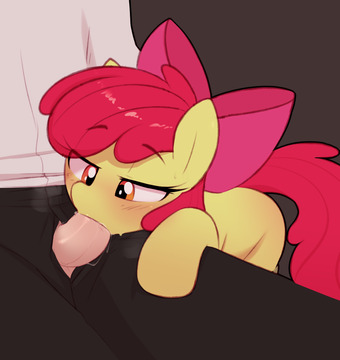 Size: 340x360 | Tagged: explicit, artist:shinodage, derpibooru import, apple bloom, human, blowjob, eyes on the prize, foalcon, glazed dick, image, jpeg, nudity, oral, penis, sex, sexy, underage