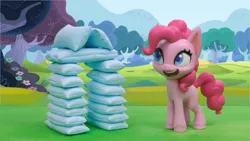 Size: 1920x1080 | Tagged: safe, derpibooru import, screencap, pinkie pie, earth pony, pony, my little pony: pony life, my little pony: stop motion short, pillow fight (short), cute, g4, image, png, smiling