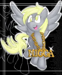 Size: 1202x1436 | Tagged: safe, artist:confessionspt2, derpibooru import, derpy hooves, pegasus, pony, female, g4, image, jewelry, jpeg, mare, necklace, nigga, solo, spread wings, vulgar, wings