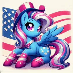 Size: 519x519 | Tagged: safe, ai content, derpibooru import, machine learning generated, prompter:vanilla5751, trixie, unicorn, american, g4, image, jpeg, solo