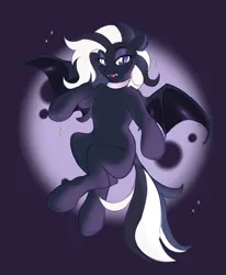 Size: 3300x4000 | Tagged: safe, artist:syu, derpibooru import, oc, bat pony, eyeshadow, fangs, flying, image, looking at you, makeup, moon, night, open mouth, png, shiny, sketch, smiling, smiling at you, solo, spread wings, wings