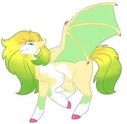 Size: 1235x1200 | Tagged: safe, artist:kitschykricket, derpibooru import, oc, bat pony, pony, female, image, mare, png, simple background, solo, transparent background