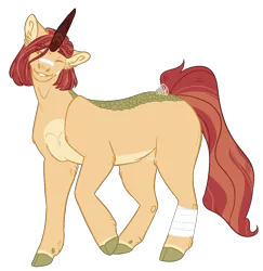 Size: 1145x1179 | Tagged: safe, artist:kitschykricket, derpibooru import, oc, kirin, bandage, female, image, png, simple background, solo, transparent background