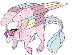 Size: 2700x1950 | Tagged: safe, artist:kitschykricket, derpibooru import, oc, oc:arthony vortex, draconequus, pony, colored wings, image, male, multicolored wings, png, simple background, solo, stallion, transparent background, wings
