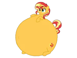 Size: 3264x2448 | Tagged: safe, artist:simonstudio587, derpibooru import, sunset shimmer, unicorn, female, g4, image, inflation, png, simple background, solo, spherical inflation, transparent background