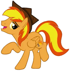 Size: 499x505 | Tagged: safe, artist:noi kincade, derpibooru import, oc, oc:firey ratchet, unofficial characters only, pegasus, pony, fedora, flirting, g4, hat, image, male, png, simple background, solo, stallion, transparent background