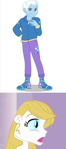 Size: 789x1759 | Tagged: safe, artist:limedazzle, derpibooru import, edit, editor:jdueler11, prince blueblood, trixie, equestria girls, bluetrix, equestria girls-ified, equestria guys, female, hat, male, princess bluebelle, rule 63, shipping, simple background, straight, transparent background, tristan