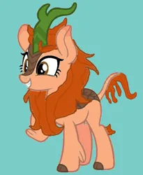 Size: 600x733 | Tagged: safe, artist:vanilla5751, derpibooru import, oc, oc:maple blossom, unofficial characters only, pony, derpibooru community collaboration, 2024 community collab, alternate tailstyle, blue background, female, g4, image, kirn, mare, png, redraw, simple background, solo, tail