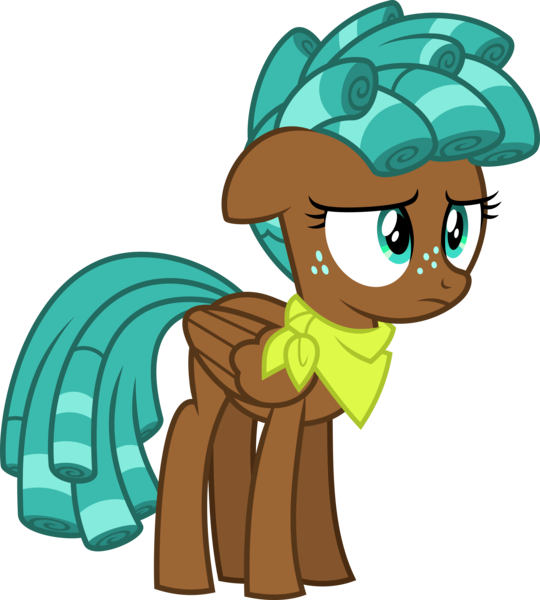 Size: 8641x9606 | Tagged: safe, artist:starryshineviolet, derpibooru import, spur, pegasus, pony, growing up is hard to do, bandana, curly hair, curly mane, female, filly, floppy ears, foal, freckles, g4, image, neckerchief, png, simple background, solo, teenager, transparent background, vector, worried