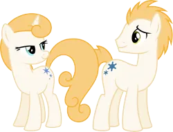 Size: 6550x5000 | Tagged: safe, artist:melisareb, derpibooru import, oc, oc:courtney, oc:salvatore, unofficial characters only, earth pony, pony, unicorn, derpibooru community collaboration, 2024 community collab, absurd resolution, duo, female, g4, image, lidded eyes, looking at each other, looking at someone, male, mare, png, simple background, stallion, stars, transparent background, vector