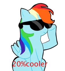 Size: 3000x3300 | Tagged: safe, artist:foxnoobb, derpibooru import, rainbow dash, pegasus, pony, 20% cooler, female, high res, image, mare, png, simple background, solo, sunglasses, text, transparent background, wings