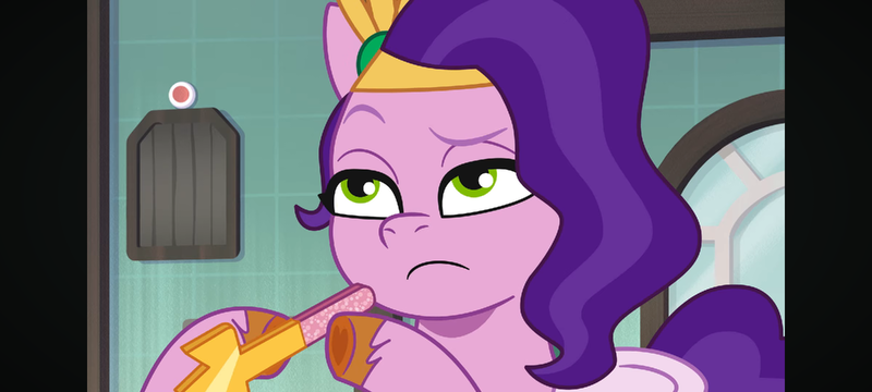Size: 1600x720 | Tagged: safe, derpibooru import, screencap, pipp petals, pegasus, pony, g5, my little pony: tell your tale, spoiler:g5, spoiler:my little pony: tell your tale, spoiler:tyts01e70, image, nail file, png, snow business like show business