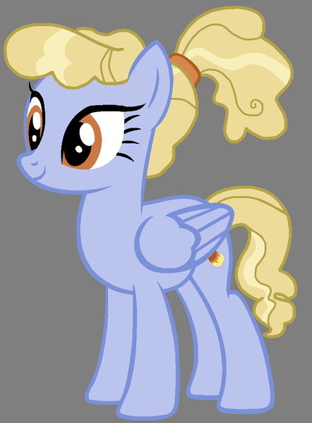 Size: 808x1098 | Tagged: safe, artist:cat-ria, artist:star polaris and friends, derpibooru import, blancmange, pegasus, pony, base used, derpibooru exclusive, female, g4, gray background, image, mare, png, ponytail, simple background, solo