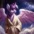 Size: 2048x2048 | Tagged: safe, ai content, derpibooru import, machine learning generated, prompter:krivovyaz, twilight sparkle, twilight sparkle (alicorn), alicorn, anthro, g4, bathrobe, clothes, fluffy, fluffy wings, generator:bing image creator, high res, image, png, robe, solo, stars, wings