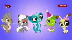 Size: 686x386 | Tagged: safe, artist:super finger family, derpibooru import, spike, dragon, gecko, mongoose, rabbit, skunk, animal, buttercream sunday, dc comics, finger family, g4, image, jpeg, littlest pet shop, pepper clark, sunil nevla, superman, vinnie terrio, wat, youtube link