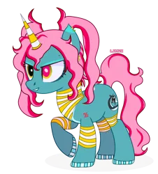 Size: 1377x1526 | Tagged: safe, artist:limzi, derpibooru import, oc, oc:nightring, unofficial characters only, alien, alien pony, pony, unicorn, derpibooru community collaboration, 2024 community collab, commission, ear piercing, earring, eyeshadow, female, grin, heterochromia, image, jewelry, lipstick, makeup, mare, markings, piercing, png, raised hoof, simple background, smiling, solo, tattoo, transparent background, unshorn fetlocks
