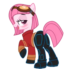 Size: 1300x1178 | Tagged: safe, alternate version, artist:muhammad yunus, derpibooru import, oc, oc:annisa trihapsari, earth pony, pony, base used, butt, clothes, cosplay, costume, crossover, female, g4, generator rex, goggles, goggles on head, image, jacket, looking at you, looking back, looking back at you, mare, open mouth, open smile, pants, plot, png, rex salazar, shoes, simple background, smiling, solo, sultry pose, transparent background