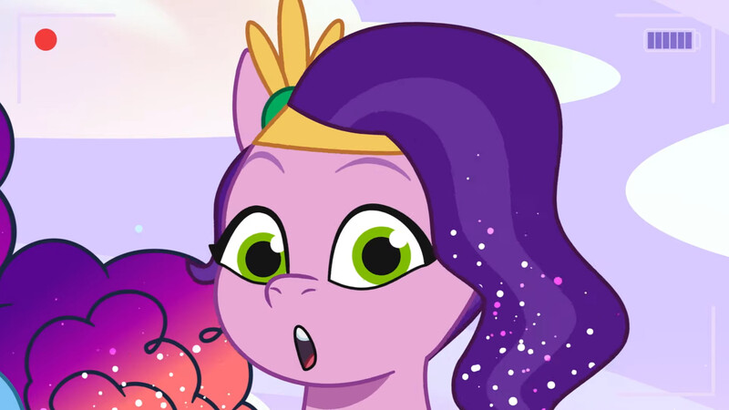 Size: 3072x1727 | Tagged: safe, derpibooru import, screencap, pipp petals, pegasus, pony, unicorn, g5, my little pony: tell your tale, spoiler:g5, spoiler:my little pony: tell your tale, spoiler:tyts01e70, :o, camera shot, duo, duo female, female, image, jpeg, looking at you, mare, misty brightdawn, offscreen character, open mouth, rebirth misty, snow business like show business, solo focus