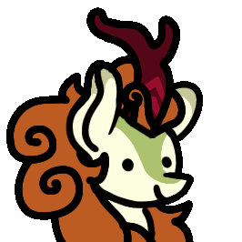 Size: 266x266 | Tagged: safe, artist:nonameorous, derpibooru import, autumn blaze, kirin, sounds of silence, animated, dot eyes, g4, gif, image, open mouth, pop cat, simple background, smiling, solo, transparent background