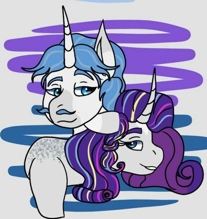 Size: 414x438 | Tagged: safe, artist:bluefinarts, ponerpics import, ponybooru import, fancypants, rarity, pony, unicorn, female, image, male, mare, png, raripants, shipping, stallion, straight