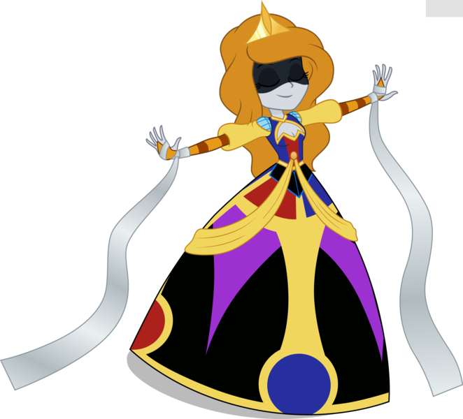 Size: 4000x3624 | Tagged: safe, artist:chaosbane-greyknight, derpibooru import, oc, oc:black sun, unofficial characters only, human, equestria girls, beautiful, caress, clothes, crown, dress, eyes closed, female, humanized, image, jewelry, png, regalia, silk, smiling, solo, solo female, story included