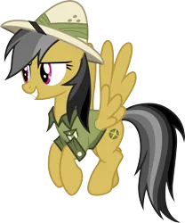 Size: 3000x3607 | Tagged: safe, artist:cloudy glow, derpibooru import, daring do, pegasus, pony, clothes, female, g4, hat, image, pith helmet, png, simple background, smiling, solo, transparent background