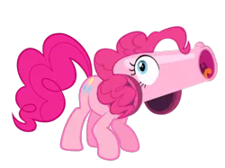 Size: 2732x2048 | Tagged: safe, artist:project-parallel, derpibooru import, pinkie pie, earth pony, pony, female, g4, head cannon, image, party cannon, png, simple background, solo, transparent background