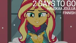Size: 1920x1080 | Tagged: safe, derpibooru import, edit, edited screencap, editor:quoterific, screencap, sunset shimmer, equestria girls, equestria girls series, holidays unwrapped, spoiler:eqg series (season 2), blizzard or bust, image, png, solo