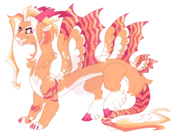 Size: 3600x2700 | Tagged: safe, artist:gigason, derpibooru import, oc, oc:rubrum, draconequus, image, magical threesome spawn, multiple wings, parent:applejack, parent:discord, parent:rainbow dash, png, simple background, solo, transparent background, wings