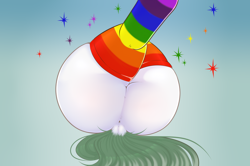 Size: 5315x3543 | Tagged: suggestive, artist:creed larsen, derpibooru import, oc, unofficial characters only, pony, butt, butt only, clothes, commission, dock, female, gradient background, image, lying down, mare, on back, plot, png, rainbow socks, socks, solo, stockings, striped socks, tail, thigh highs, wide hips, your character here