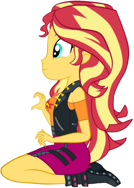 Size: 1337x1881 | Tagged: safe, artist:yingerten, derpibooru import, edit, editor:itsmgh1203, sunset shimmer, human, equestria girls, equestria girls series, boots, breasts, clothes, cute, cutie mark, cutie mark on clothes, female, g4, geode of empathy, image, jewelry, leather, leather boots, leather vest, magical geodes, necklace, png, shimmerbetes, shoes, simple background, smiling, solo, transparent background, vest