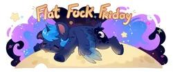Size: 6841x2882 | Tagged: safe, artist:cutepencilcase, derpibooru import, princess luna, alicorn, pony, absurd resolution, eyes closed, flat fuck friday, flop, image, lying down, moon, png, prone, solo, sploot, spread wings, tangible heavenly object, tongue out, vulgar, wings