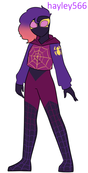 Size: 1238x2428 | Tagged: safe, artist:hayley566, derpibooru import, human, g5, alternate hairstyle, clothes, commission, crossover, female, hoodie, humanized, image, marvel, mask, misty brightdawn, png, rebirth misty, simple background, solo, spider-man, spider-man: across the spider-verse, spider-man: into the spider-verse, spider-sona, superhero, superhero costume, transparent background