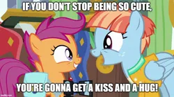 Size: 888x499 | Tagged: safe, derpibooru import, edit, edited screencap, screencap, scootaloo, windy whistles, pegasus, pony, parental glideance, bag, camera, cute, cutealoo, daaaaaaaaaaaw, female, filly, foal, freckles, grin, image, jpeg, looking at each other, looking at someone, mare, meme, parody, reference, saddle bag, scene parody, scootalove, smiling, smiling at each other, the simpsons, this will end in snuggles, windybetes